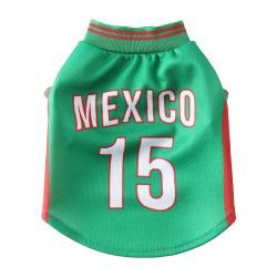 Mexico Pet Dog Jersey Costume, Summer Cooling Mesh Fabric, Soccer Sportswear Team Jersey, Lightweight Football Casual Clothes For Small Dogs