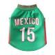 Mexico Pet Dog Jersey Costume, Summer Cooling Mesh Fabric, Soccer Sportswear Team Jersey, Lightweight Football Casual Clothes For Small Dogs