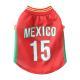 Mexico Pet Dog Jersey Costume, Summer Cooling Mesh Fabric, Soccer Sportswear Team Jersey, Lightweight Football Casual Clothes For Small Dogs