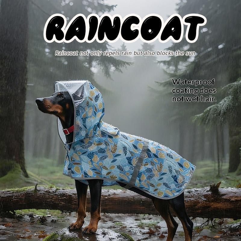 Dog Raincoat Waterproof Hoodie Pet Clothing Outdoor Dog Walking Shell Jacket
