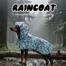 Dog Raincoat Waterproof Hoodie Pet Clothing Outdoor Dog Walking Shell Jacket