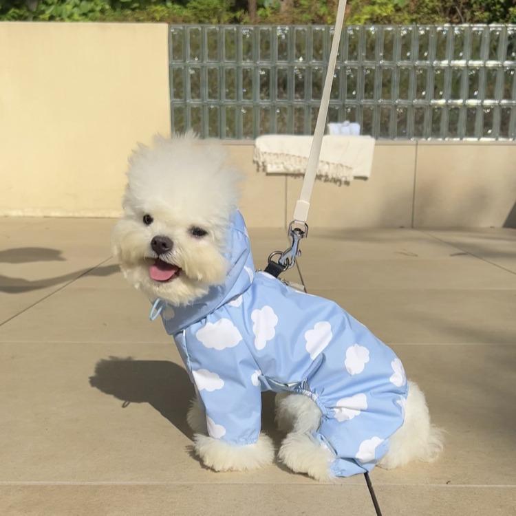Waterproof Full-Covering Rain Poncho With Hood For Small And Medium-Sized Dogs