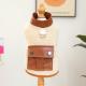 Western-style Coffee-colored Small Leather-pocket Lambswool Vest