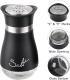 Salt And Pepper Shakers Set - Salt Containers For Gifts, Kitchen Decor, Home, RV, Camp, BBQ, 4 Oz Farmhouse Spice Dispenser With Glass Bottom, Set Of 2