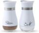 Salt And Pepper Shakers Set - Salt Containers For Gifts, Kitchen Decor, Home, RV, Camp, BBQ, 4 Oz Farmhouse Spice Dispenser With Glass Bottom, Set Of 2