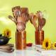 Chinese Elm Wooden Spatula Non-Stick Cookware Set