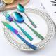 4-piece Stainless Steel Cutlery Set With Hammered-handle Spoons