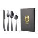 4-piece Stainless Steel Cutlery Set With Hammered-handle Spoons