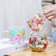 High-borosilicate Glass Tea Cup Internet-famous Double Layer Design With Real Flowers Inside