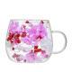High-borosilicate Glass Tea Cup Internet-famous Double Layer Design With Real Flowers Inside