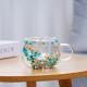High-borosilicate Glass Tea Cup Internet-famous Double Layer Design With Real Flowers Inside