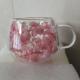 High-borosilicate Glass Tea Cup Internet-famous Double Layer Design With Real Flowers Inside