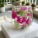 High-borosilicate Glass Tea Cup Internet-famous Double Layer Design With Real Flowers Inside