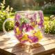 High-borosilicate Glass Tea Cup Internet-famous Double Layer Design With Real Flowers Inside