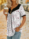 2026 Amazon Ebay New Wish Small Flower Stitching Button Casual Short-sleeved Top
