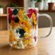 High Temperature Resistant Tea Cup Real Flower Style Creative Beverage Mug