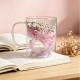 High Temperature Resistant Tea Cup Real Flower Style Creative Beverage Mug