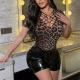 American-style Designer Leopard-print Hollow-out Cross V-neck Short Sleeves