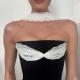 Creative Lace-Patchwork Strapless Tank Top For Women