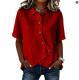 Solid-color Asymmetrical Shirt Loose-fitting Cotton Top