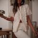 French-style Lace-embroidered Short-sleeve Blouse