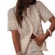 French-style Lace-embroidered Short-sleeve Blouse