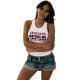 Fashionable Digital-print Sleeveless Bodycon Slimming Top For Women