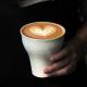 Ink-splashed Ceramic Hand-held Coffee Mug With Latte Art, American Style