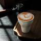 Ink-splashed Ceramic Hand-held Coffee Mug With Latte Art, American Style
