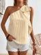 Womens Solid Color Versatile Striped Sleeveless Tank Top