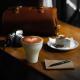 Ink-splashed Ceramic Hand-held Coffee Mug With Latte Art, American Style