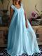Womens Simple Solid-Color Long Dress