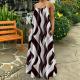 Plus-size Womens Wavy-print Strap Maxi Dress