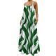 Plus-size Womens Wavy-print Strap Maxi Dress