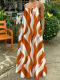 Plus-size Womens Wavy-print Strap Maxi Dress