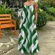 Plus-size Womens Wavy-print Strap Maxi Dress