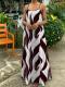 Plus-size Womens Wavy-print Strap Maxi Dress
