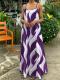 Plus-size Womens Wavy-print Strap Maxi Dress