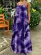 Tie-dye Strap Long Sleeveless Dress