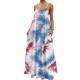 Tie-dye Strap Long Sleeveless Dress