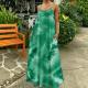 Tie-dye Strap Long Sleeveless Dress