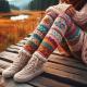 Womens All-Match Fashionable Printed Knitted Leggings