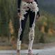 Womens All-Match Fashionable Printed Knitted Leggings