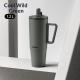 Large-capacity Insulated Stainless Steel Portable Straw Water Bottle