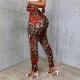 Womens Floral Print Stretchy Waist Leggings