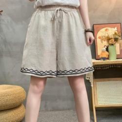 Summer New Style Retro Embroidered Wide-Leg Pants For Women