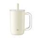 Insulated Straw Cup Large-Capacity Ceramic-Inside Portable Cold-Keeping Coffee Mug