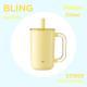 Insulated Straw Cup Large-Capacity Ceramic-Inside Portable Cold-Keeping Coffee Mug