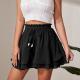 Double-layer Ruffled Skort With Elastic Waist And Adjustable Drawstring