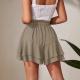 Double-layer Ruffled Skort With Elastic Waist And Adjustable Drawstring